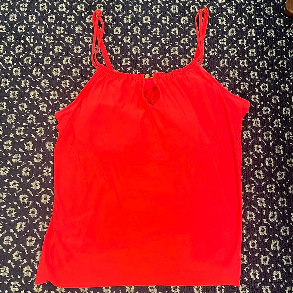 Like new! Aqua Green hot pink tankini top